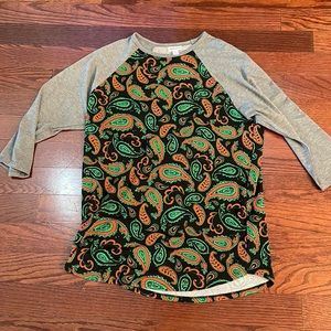 LuLaRoe three quarter sleeve top. NWOT
